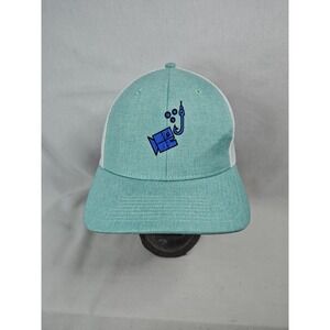 Nautical Fish Cap Hat Turquoise Blue White Snapback Adjustable Men's Casual